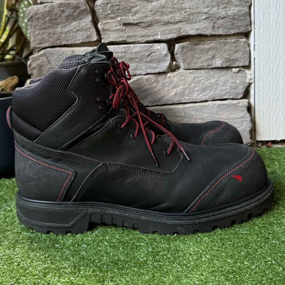 Red Wing Shoes Black and Red Men's Boots - Picture 2 of 12